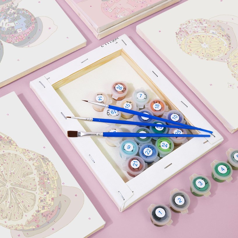 6 Mini Paintings | Disco fruit set