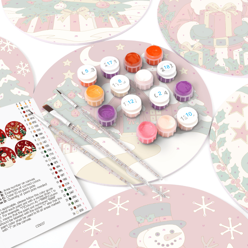 Schilder op Nummer Placemats – Klassieke Kerst Set