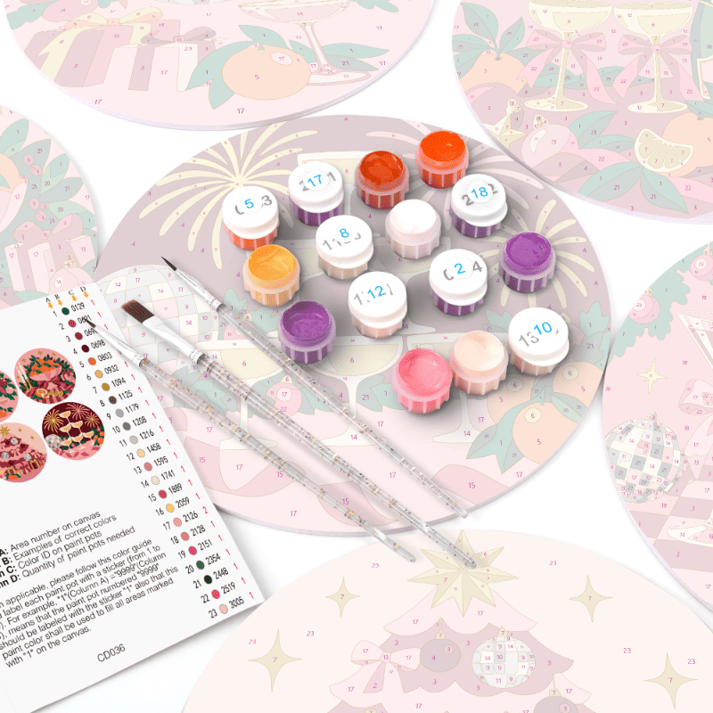 Schilder op Nummer Placemats – Kerst in Roze Set