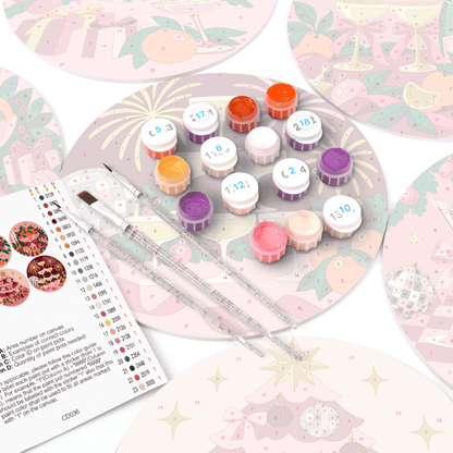 Schilder op Nummer Placemats – Kerst in Roze Set