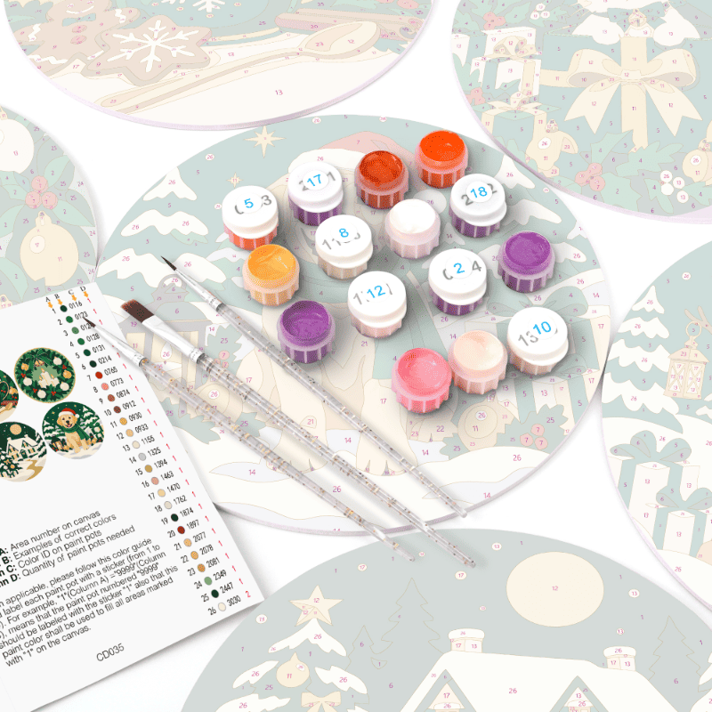 Schilder op Nummer Placemats – Kerstavond Set