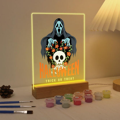 Schilder op Nummer Halloween Lamp - Vervloekte Schedel