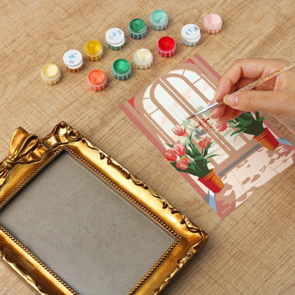 Mini Painting met Fotolijst – Tulpen bij de Deur