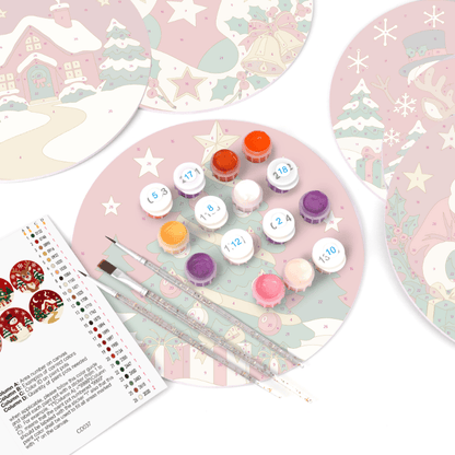 Schilder op Nummer Placemats – Klassieke Kerst Set