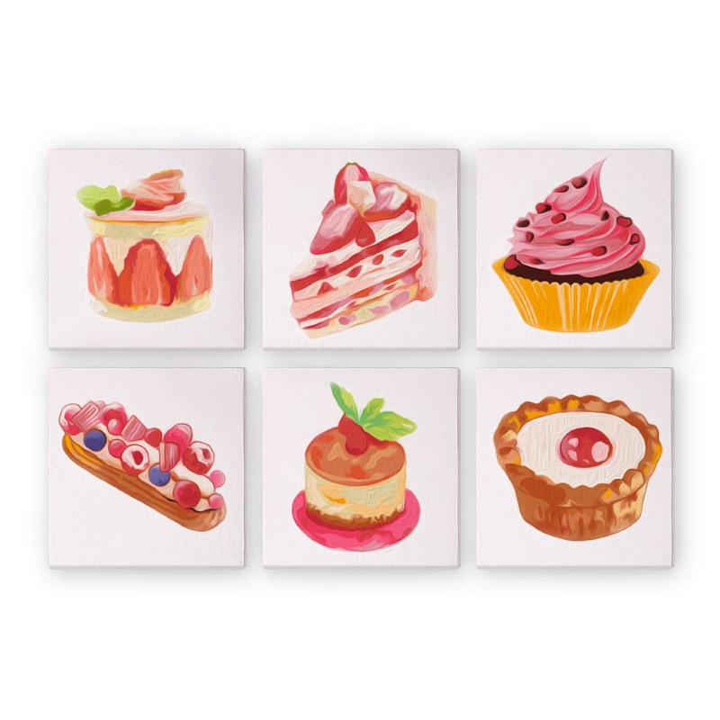 6 Mini Paintings | Gebakjes set