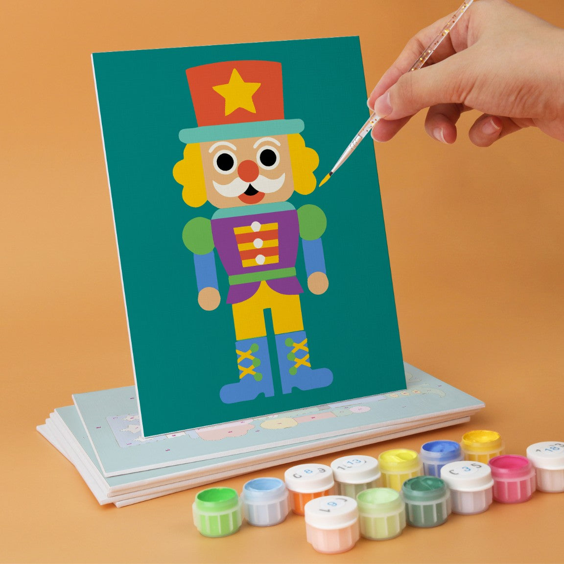 6 Houten Plaat Mini Paintings – Notenkraker Set