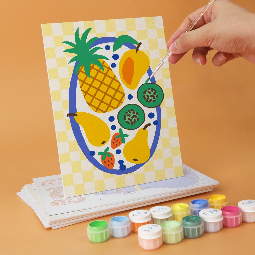 6 Houten Plaat Mini Paintings – Tropische Vakantie Set