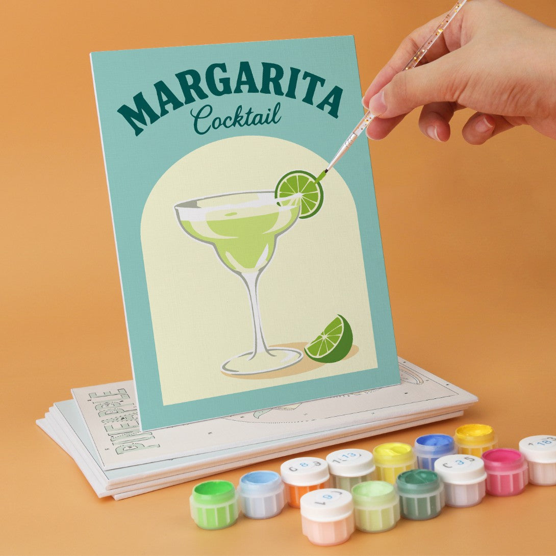 6 Houten Plaat Mini Paintings – Kleurrijke Cocktails Set