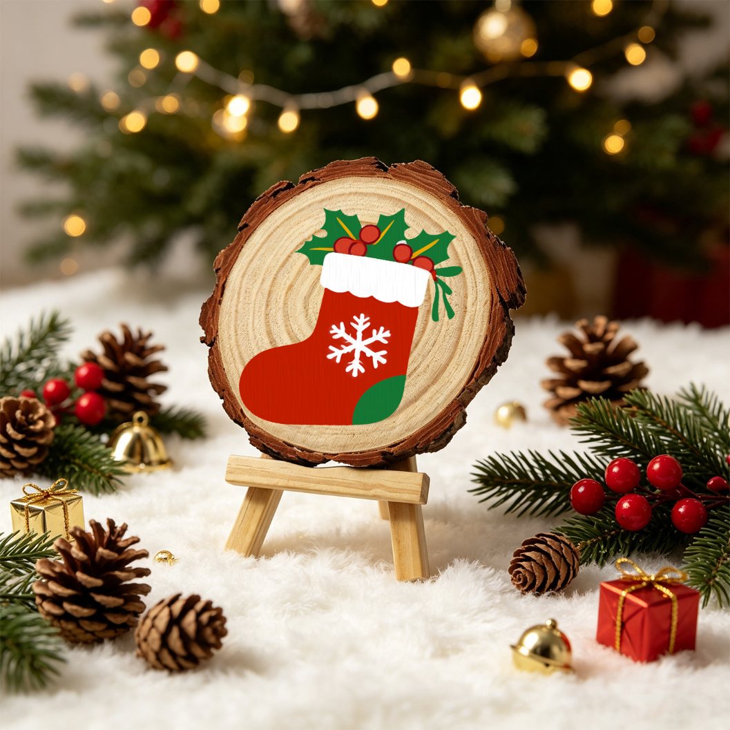 Schilder op Nummer Boomschijf - Kerstkous
