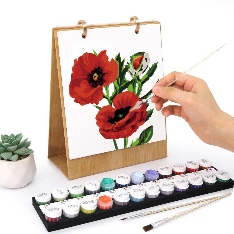 2026 Schilderen op Nummer Bureaukalender – Bloemen Editie