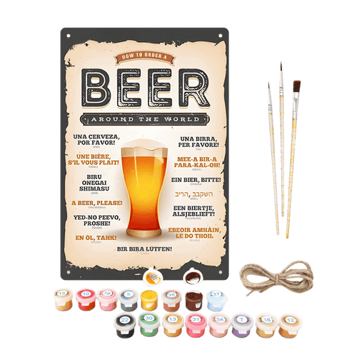 Metalen Schilder op Nummer Poster - Beer around the world