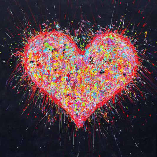 Schilder Op Nummers - Vrolijk Schilderij - Gekleurd Hart