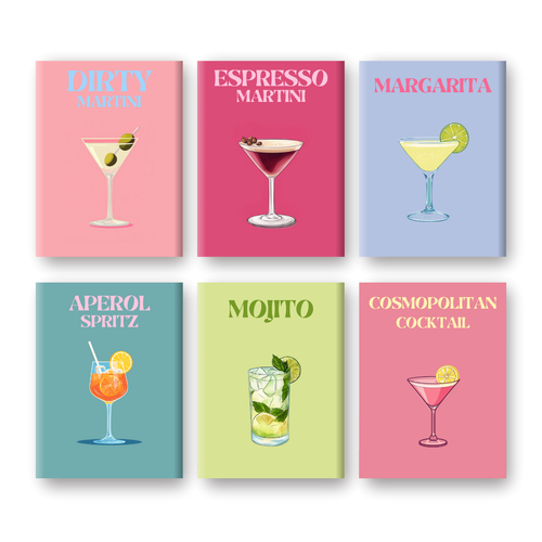 6 Mini Paintings | Elegante Cocktail set