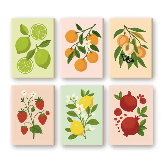 Schilder Op Nummers - 6 Mini Paintings | Fruitplant set