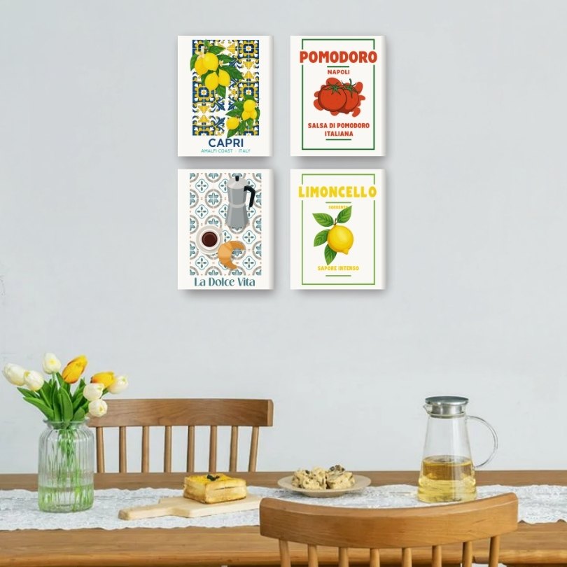 4 Mini Paintings | Italiaanse Smaak Set
