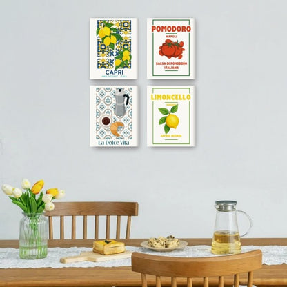 4 Mini Paintings | Italiaanse Smaak Set