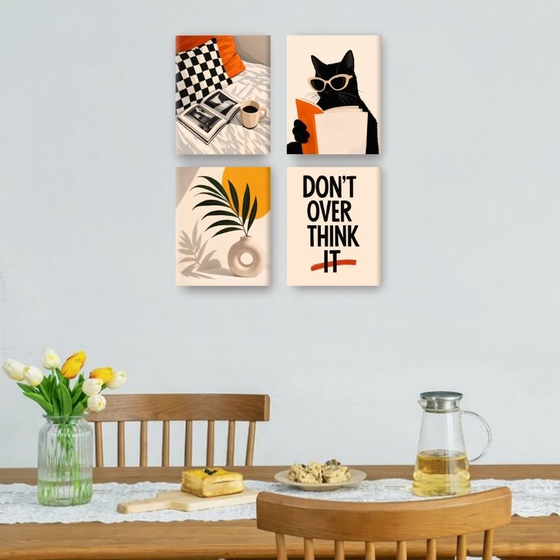 4 Mini Paintings | Modern Wonen Set