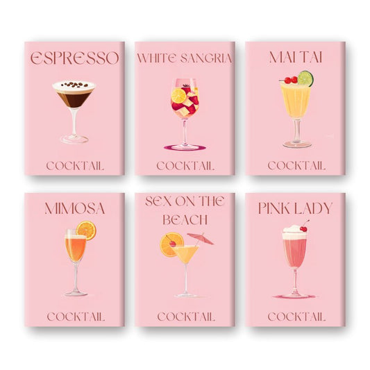 Schilder Op Nummers - 6 Mini Paintings | Pink Cocktail set