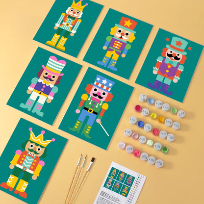 6 Houten Plaat Mini Paintings – Notenkraker Set