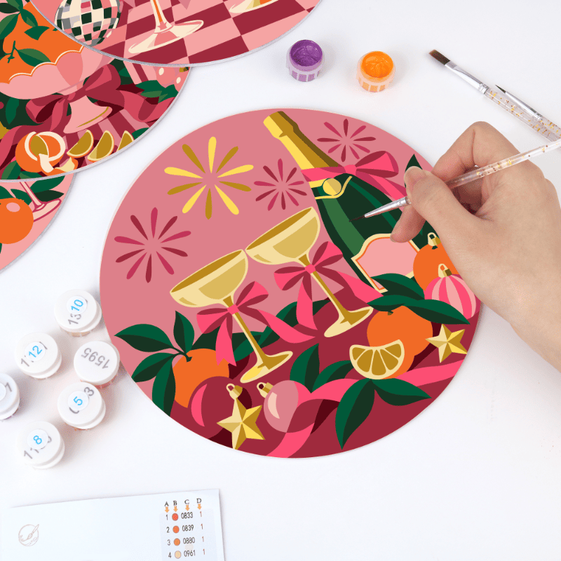 Schilder op Nummer Placemats – Kerst in Roze Set