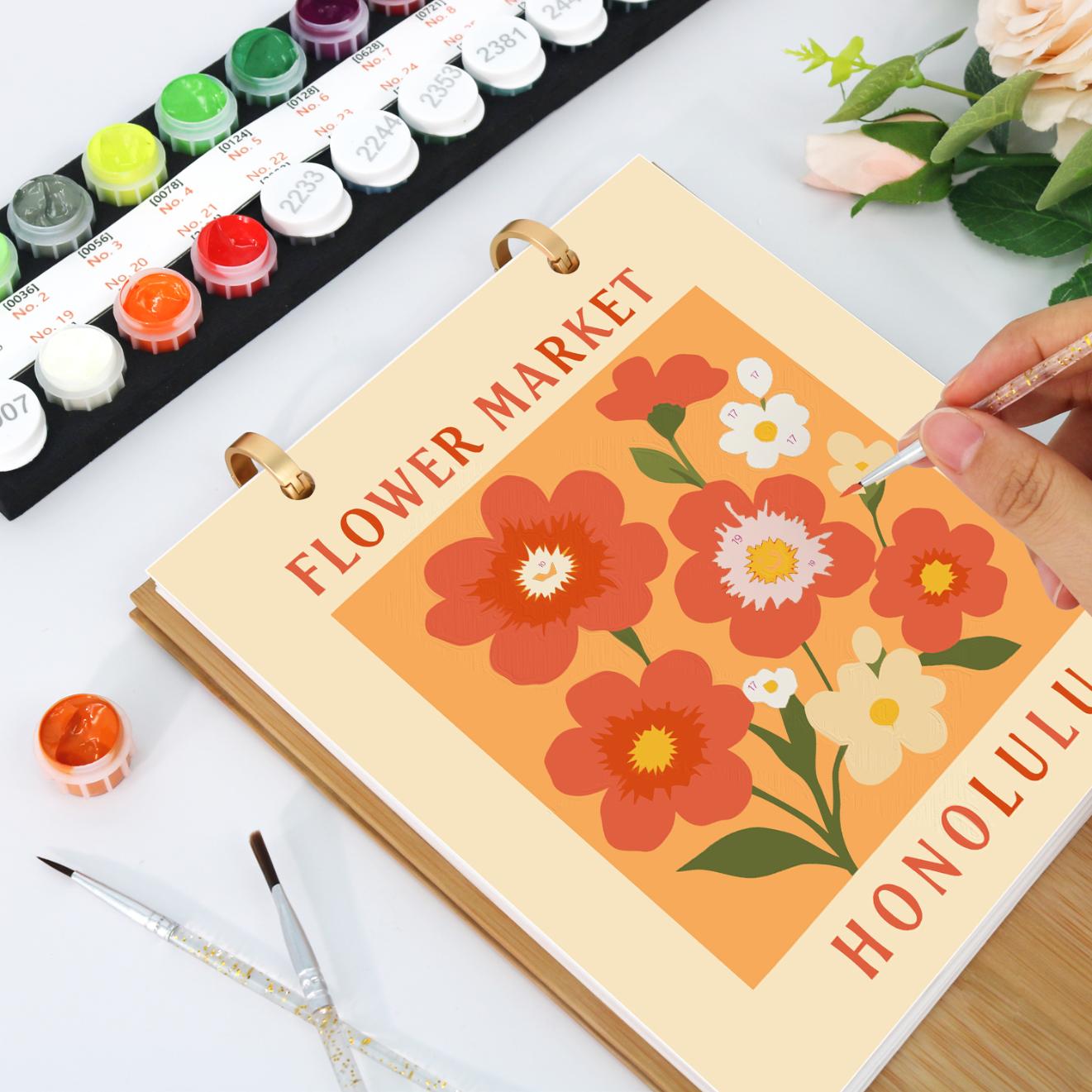2027 Schilderen op Nummer Bureaukalender – Bloemenmarkt Editie