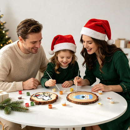 Schilder op Nummer Boomschijf - Kerstpinguïn