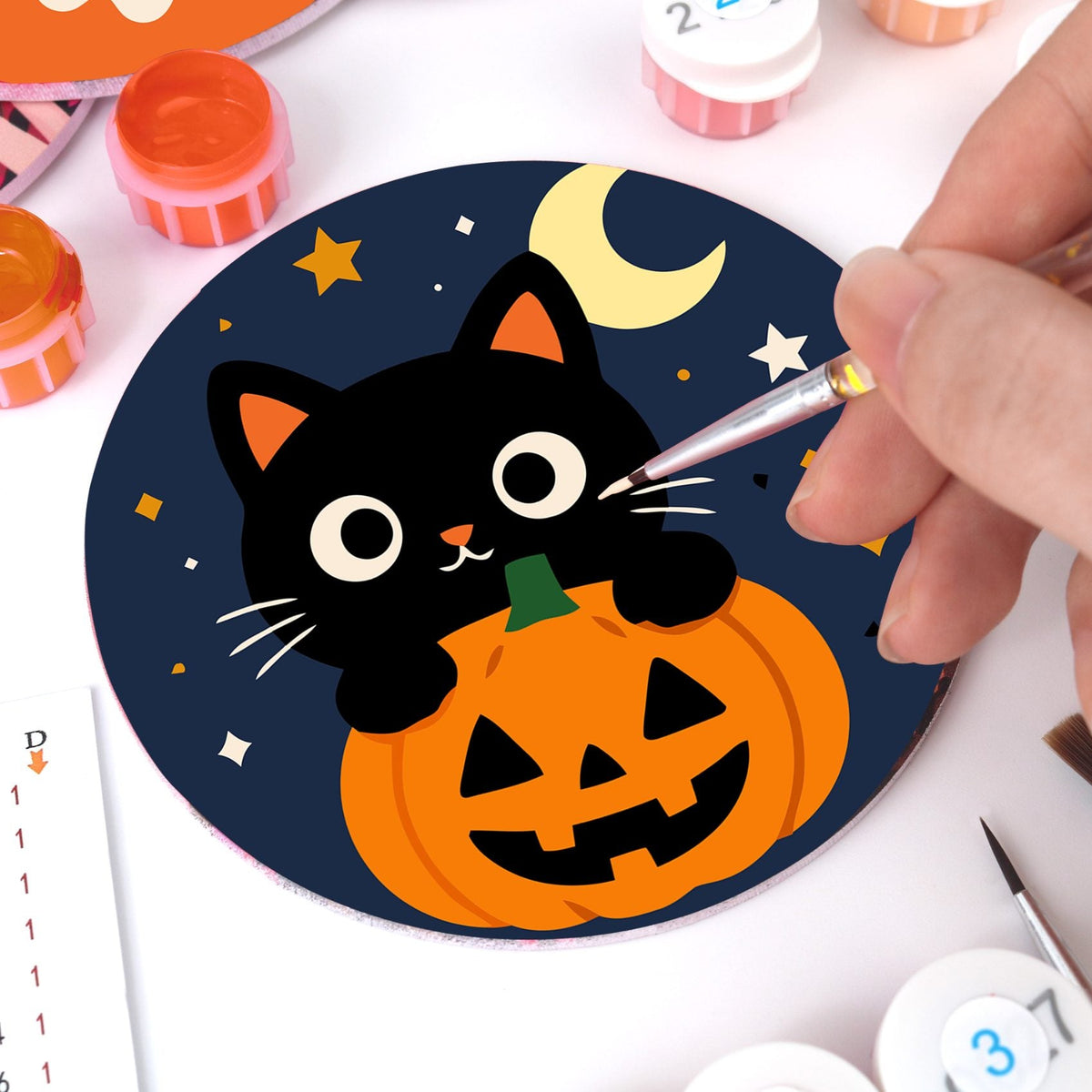 Schilder op Nummer Onderzetters – Schattig Halloween Set
