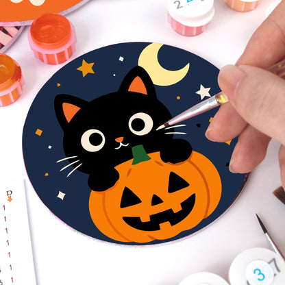 Schilder op Nummer Onderzetters – Schattig Halloween Set