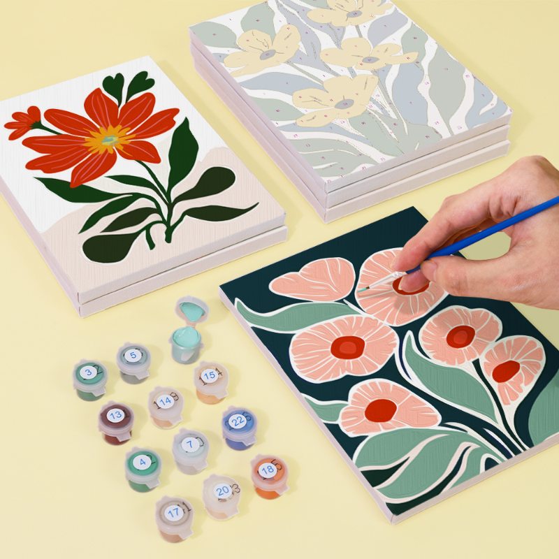 6 Mini Paintings | Prachtige bloemen set