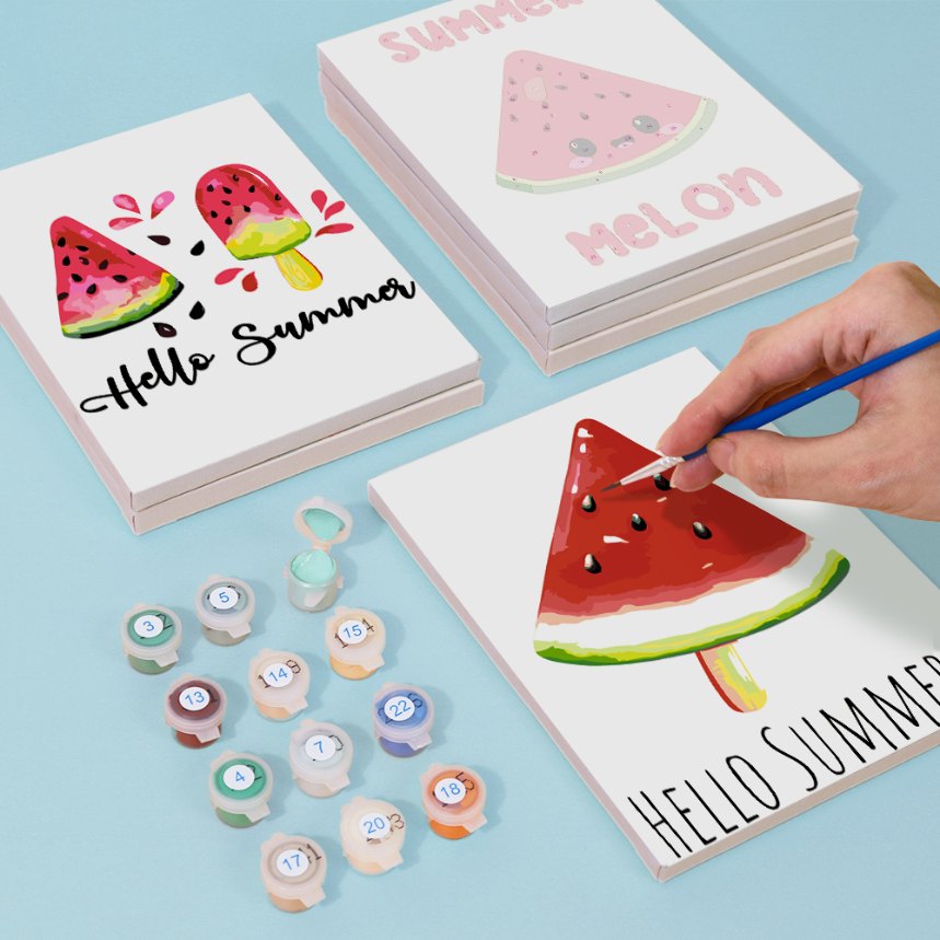 6 Mini Paintings | Summer Melon set