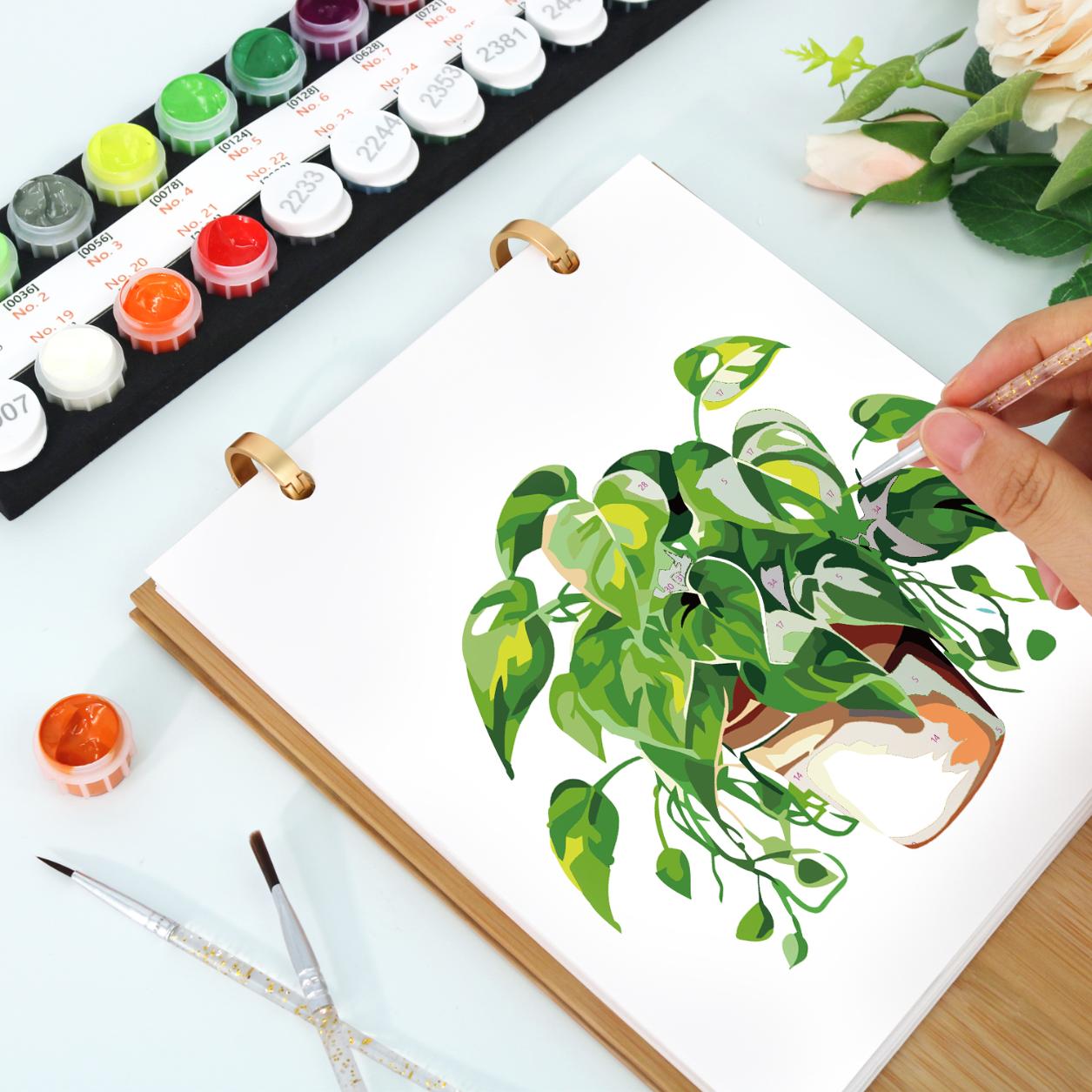 2027 Schilderen op Nummer Bureaukalender – Planten Editie