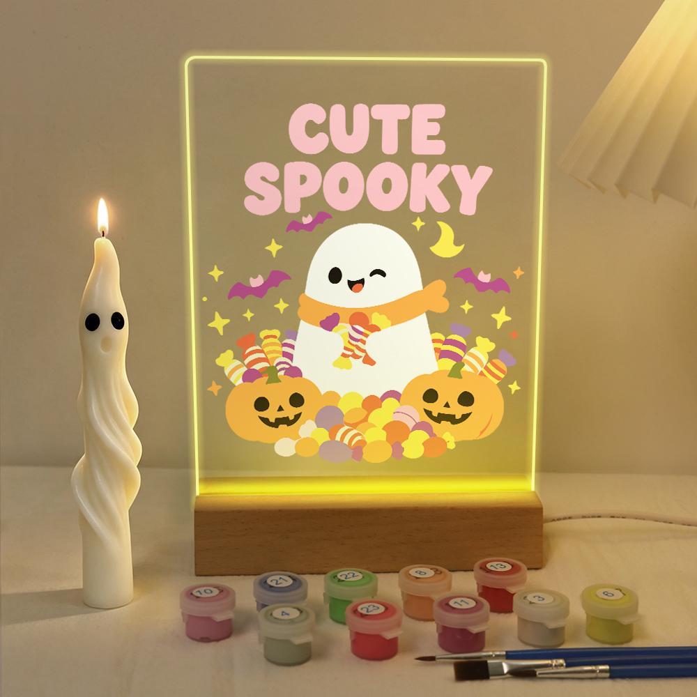 Schilder op Nummer Halloween Lamp - Schattige Geest