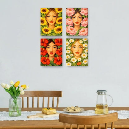 4 Mini Paintings | Bloemenleven Set