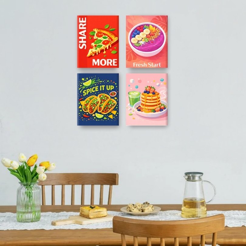 4 Mini Paintings | Favoriete Gerechten Set