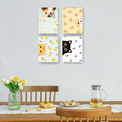 4 Mini Paintings | Kiekeboe Katten Set