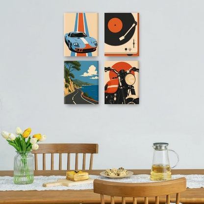 4 Mini Paintings | Retro Rit Set