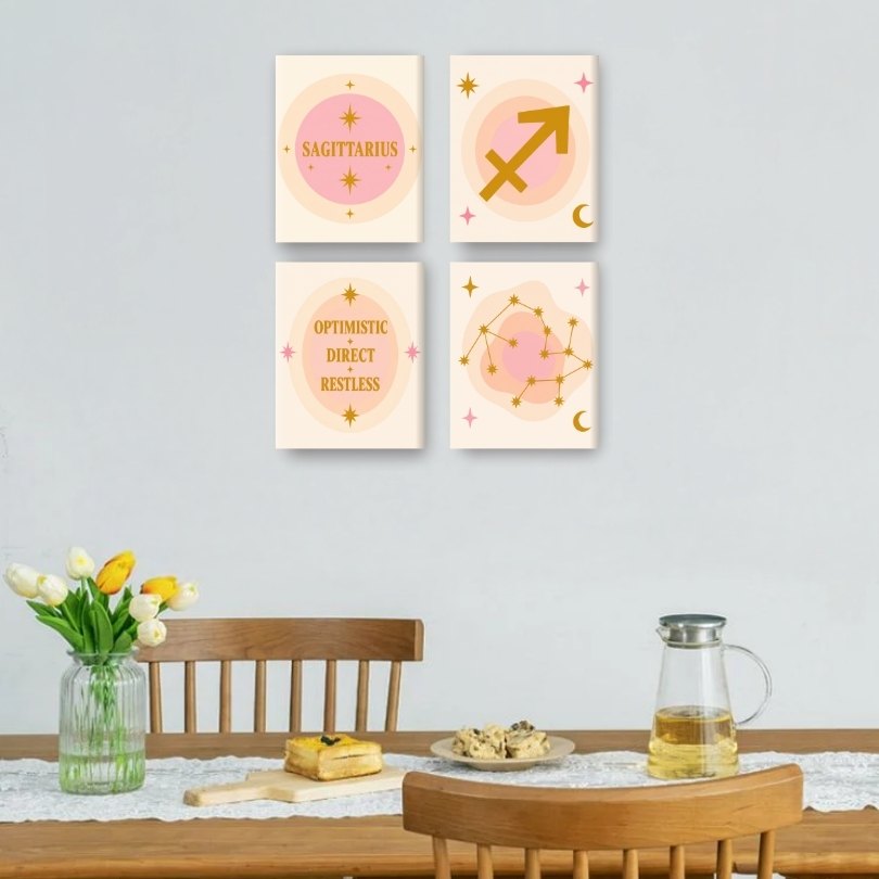 4 Mini Paintings | Boogschutter Set