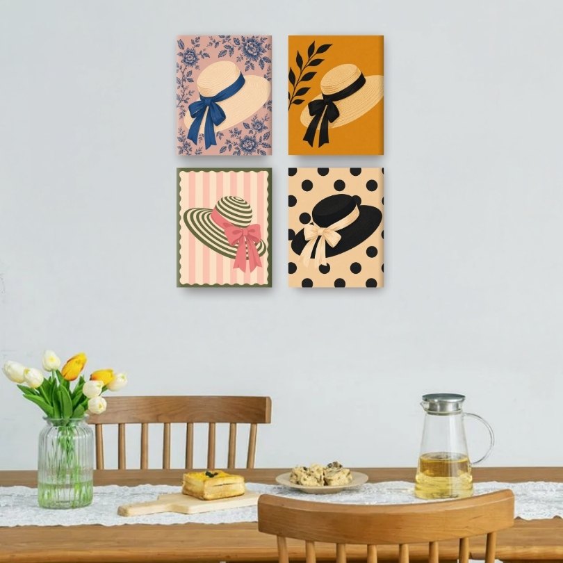 4 Mini Paintings | Zomerhoed Set
