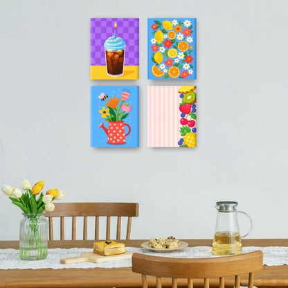 4 Mini Paintings | Fris & Fruitig Set