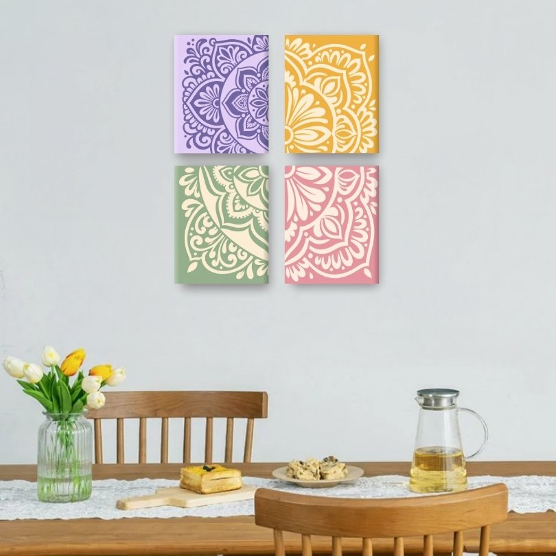 4 Mini Paintings | Mandala Set