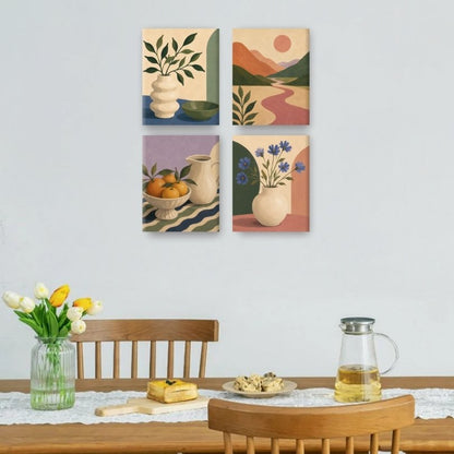 4 Mini Paintings | Herfst Tafel Set