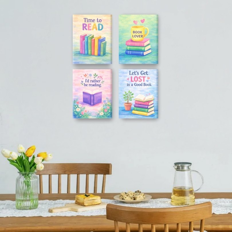 4 Mini Paintings | Kleurrijke Boeken Set