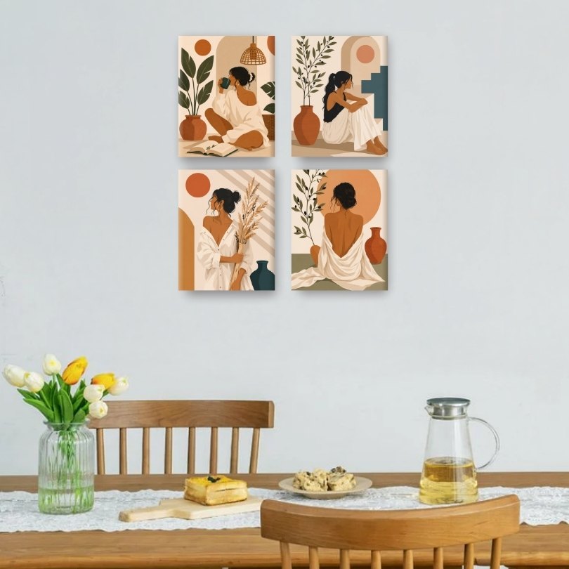 4 Mini Paintings | Boho Momenten Set