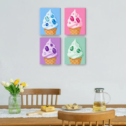 4 Mini Paintings | Juwelen Ijsjes Set