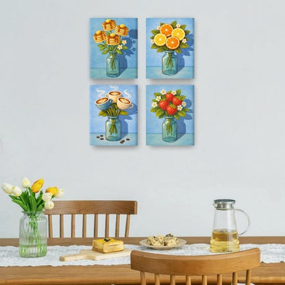 4 Mini Paintings | Fantasy Bloemen Set