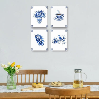 4 Mini Paintings | Delfts Blauw Set