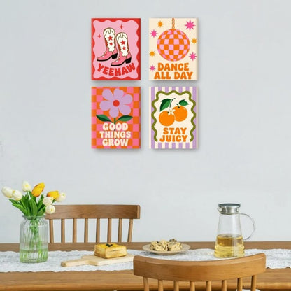 4 Mini Paintings | Groovy Set