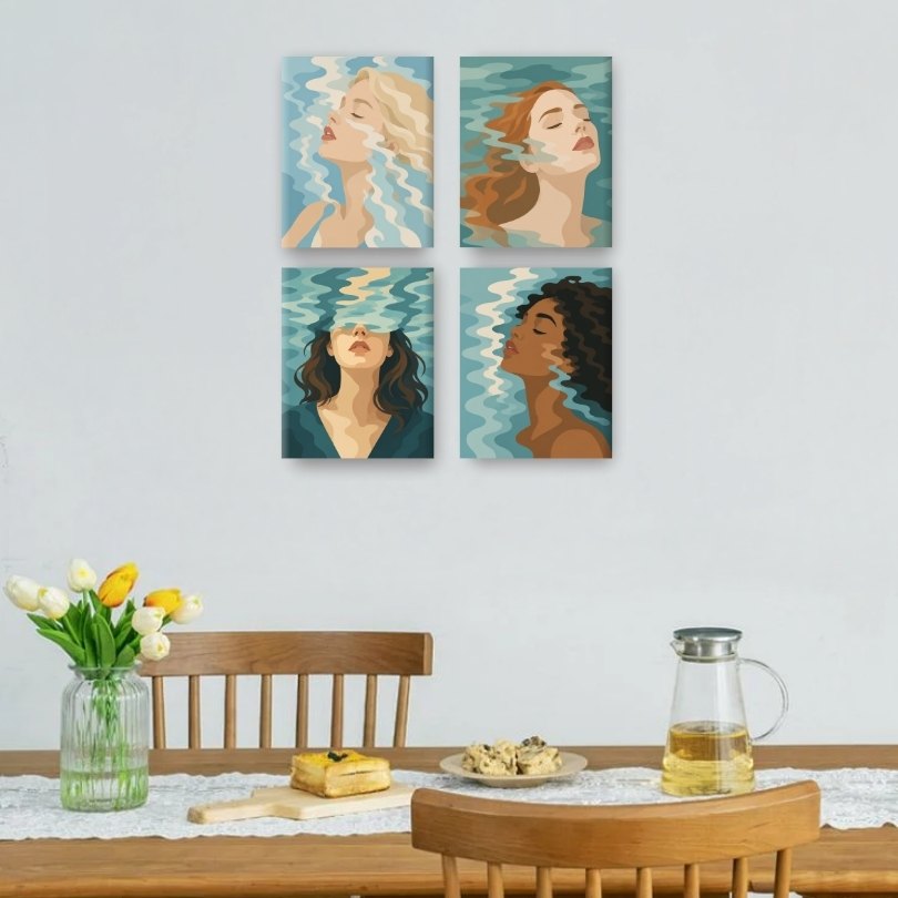 4 Mini Paintings | Onderwaterwereld Set