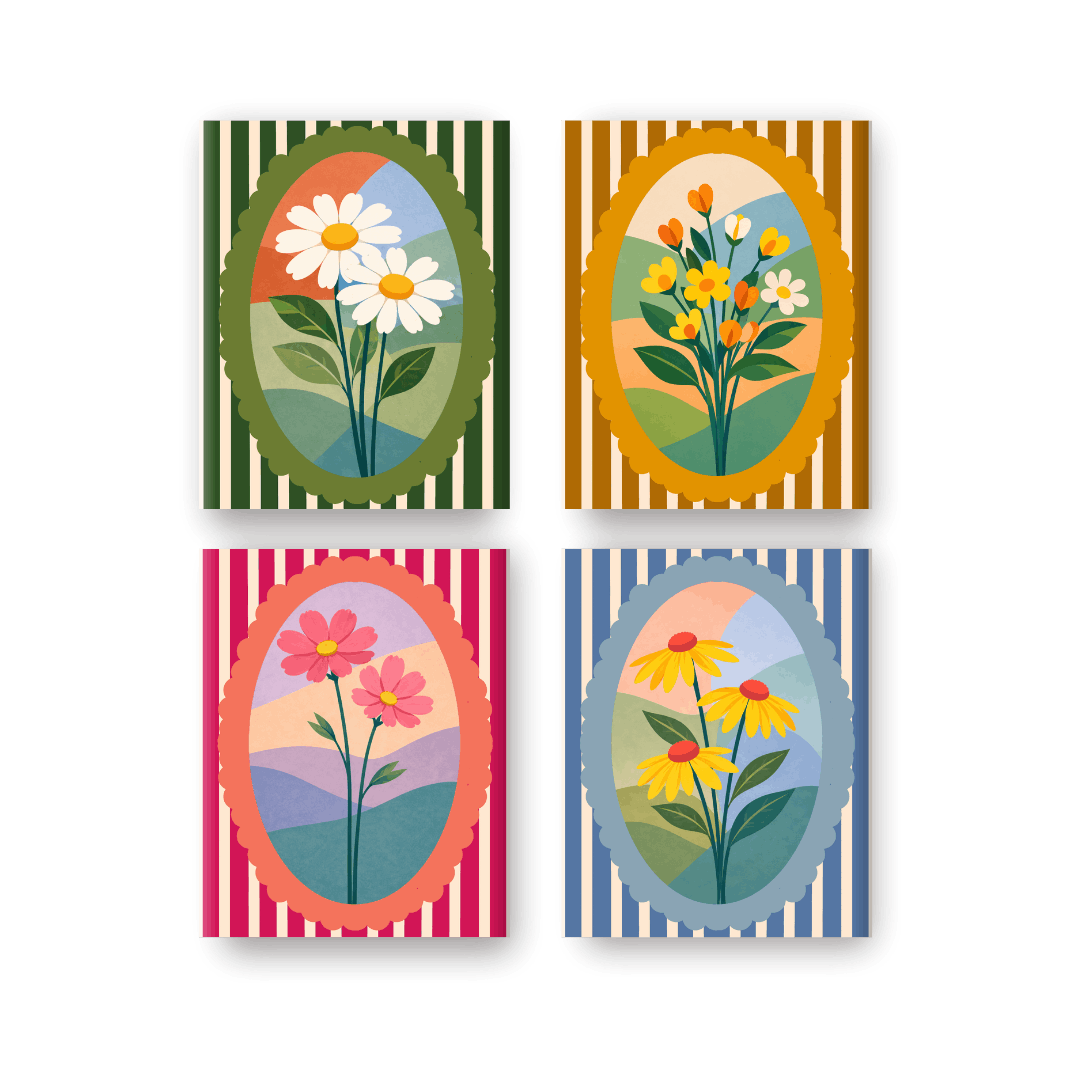 4 Mini Paintings | Bloemen Set- Schilderen op nummers