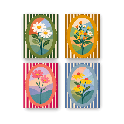 4 Mini Paintings | Bloemen Set- Schilderen op nummers